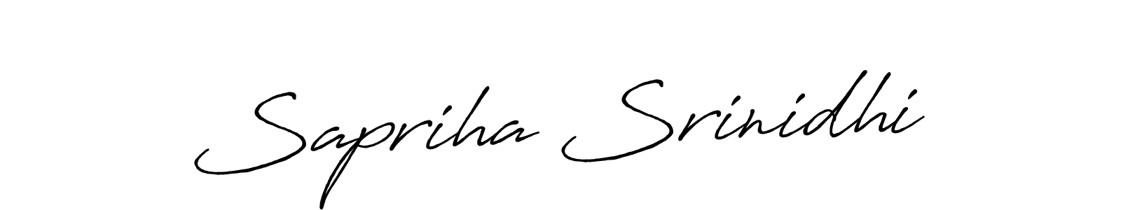 Also You can easily find your signature by using the search form. We will create Sapriha Srinidhi name handwritten signature images for you free of cost using Antro_Vectra_Bolder sign style. Sapriha Srinidhi signature style 7 images and pictures png