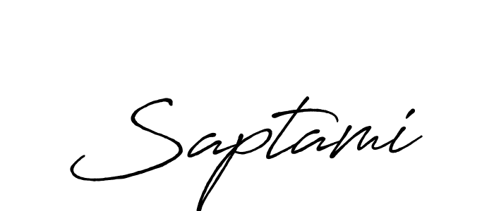 Use a signature maker to create a handwritten signature online. With this signature software, you can design (Antro_Vectra_Bolder) your own signature for name Saptami. Saptami signature style 7 images and pictures png