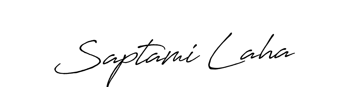 Also we have Saptami Laha name is the best signature style. Create professional handwritten signature collection using Antro_Vectra_Bolder autograph style. Saptami Laha signature style 7 images and pictures png