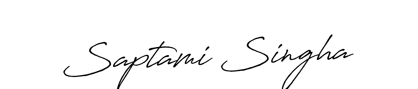 Make a beautiful signature design for name Saptami Singha. With this signature (Antro_Vectra_Bolder) style, you can create a handwritten signature for free. Saptami Singha signature style 7 images and pictures png