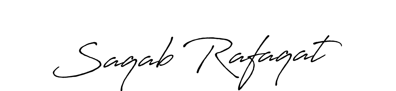 Design your own signature with our free online signature maker. With this signature software, you can create a handwritten (Antro_Vectra_Bolder) signature for name Saqab Rafaqat. Saqab Rafaqat signature style 7 images and pictures png