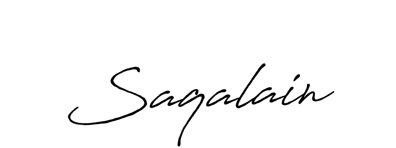 You should practise on your own different ways (Antro_Vectra_Bolder) to write your name (Saqalain) in signature. don't let someone else do it for you. Saqalain signature style 7 images and pictures png