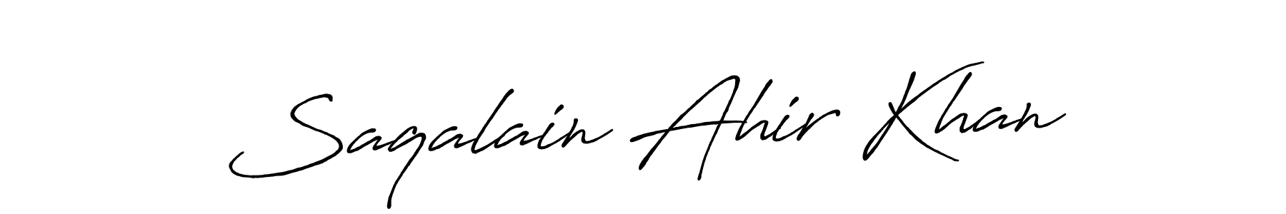 Saqalain Ahir Khan stylish signature style. Best Handwritten Sign (Antro_Vectra_Bolder) for my name. Handwritten Signature Collection Ideas for my name Saqalain Ahir Khan. Saqalain Ahir Khan signature style 7 images and pictures png
