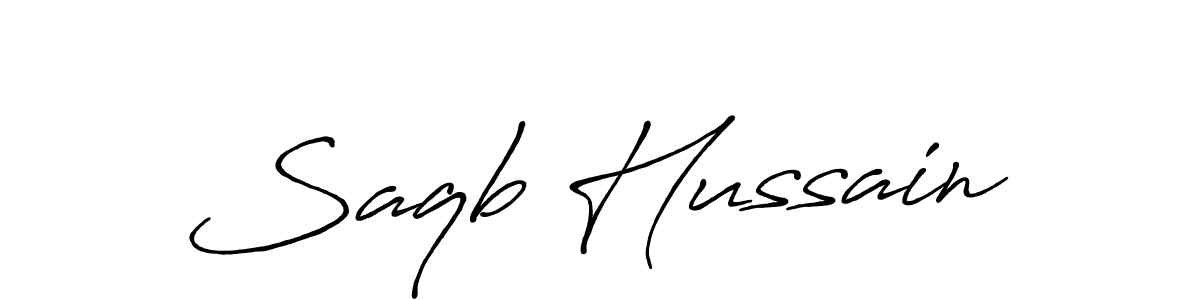 Create a beautiful signature design for name Saqb Hussain. With this signature (Antro_Vectra_Bolder) fonts, you can make a handwritten signature for free. Saqb Hussain signature style 7 images and pictures png