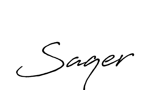 Design your own signature with our free online signature maker. With this signature software, you can create a handwritten (Antro_Vectra_Bolder) signature for name Saqer. Saqer signature style 7 images and pictures png