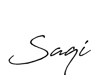 Create a beautiful signature design for name Saqi. With this signature (Antro_Vectra_Bolder) fonts, you can make a handwritten signature for free. Saqi signature style 7 images and pictures png