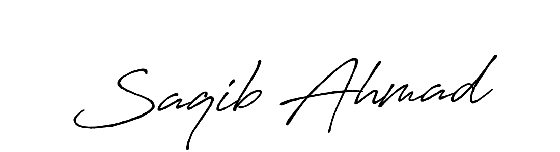 Use a signature maker to create a handwritten signature online. With this signature software, you can design (Antro_Vectra_Bolder) your own signature for name Saqib Ahmad. Saqib Ahmad signature style 7 images and pictures png