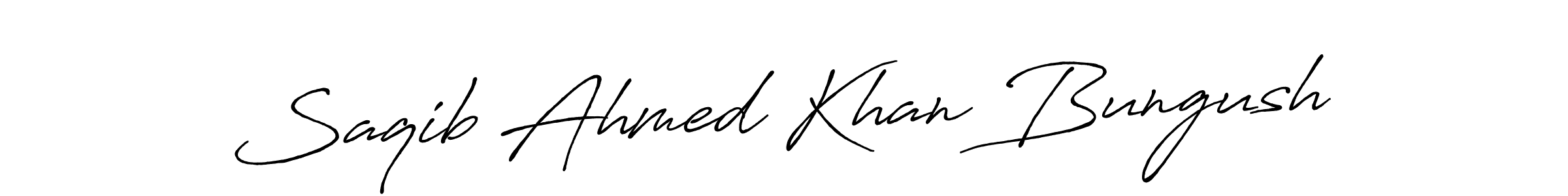 if you are searching for the best signature style for your name Saqib Ahmed Khan Bungush. so please give up your signature search. here we have designed multiple signature styles  using Antro_Vectra_Bolder. Saqib Ahmed Khan Bungush signature style 7 images and pictures png