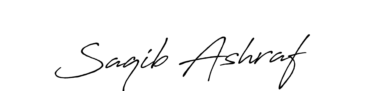 Make a beautiful signature design for name Saqib Ashraf. With this signature (Antro_Vectra_Bolder) style, you can create a handwritten signature for free. Saqib Ashraf signature style 7 images and pictures png