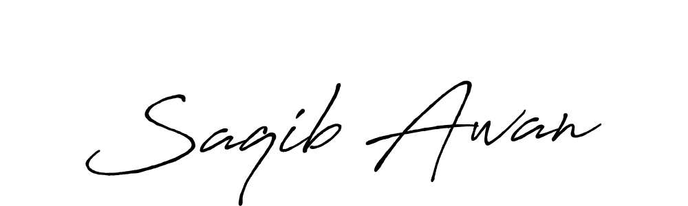 Make a beautiful signature design for name Saqib Awan. With this signature (Antro_Vectra_Bolder) style, you can create a handwritten signature for free. Saqib Awan signature style 7 images and pictures png