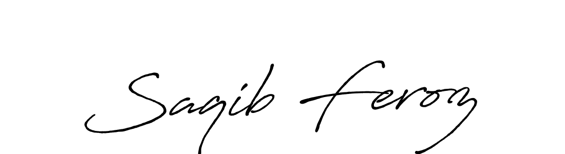 Make a beautiful signature design for name Saqib Feroz. With this signature (Antro_Vectra_Bolder) style, you can create a handwritten signature for free. Saqib Feroz signature style 7 images and pictures png