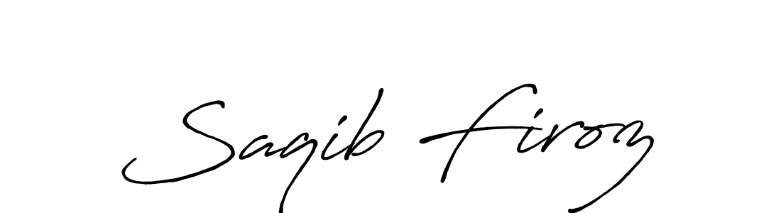 Make a beautiful signature design for name Saqib Firoz. With this signature (Antro_Vectra_Bolder) style, you can create a handwritten signature for free. Saqib Firoz signature style 7 images and pictures png
