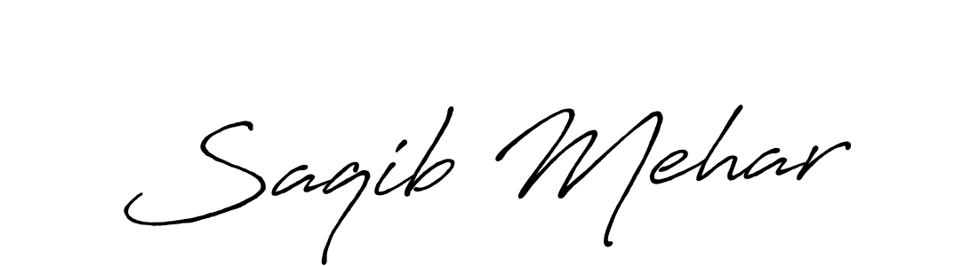 Make a beautiful signature design for name Saqib Mehar. With this signature (Antro_Vectra_Bolder) style, you can create a handwritten signature for free. Saqib Mehar signature style 7 images and pictures png