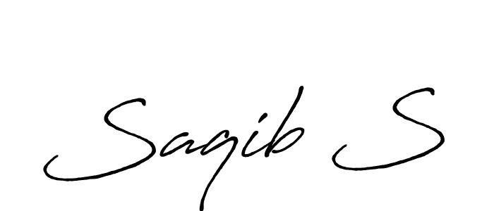 Make a beautiful signature design for name Saqib S. With this signature (Antro_Vectra_Bolder) style, you can create a handwritten signature for free. Saqib S signature style 7 images and pictures png