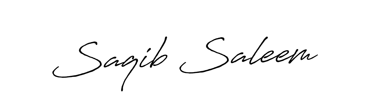 Make a beautiful signature design for name Saqib Saleem. With this signature (Antro_Vectra_Bolder) style, you can create a handwritten signature for free. Saqib Saleem signature style 7 images and pictures png