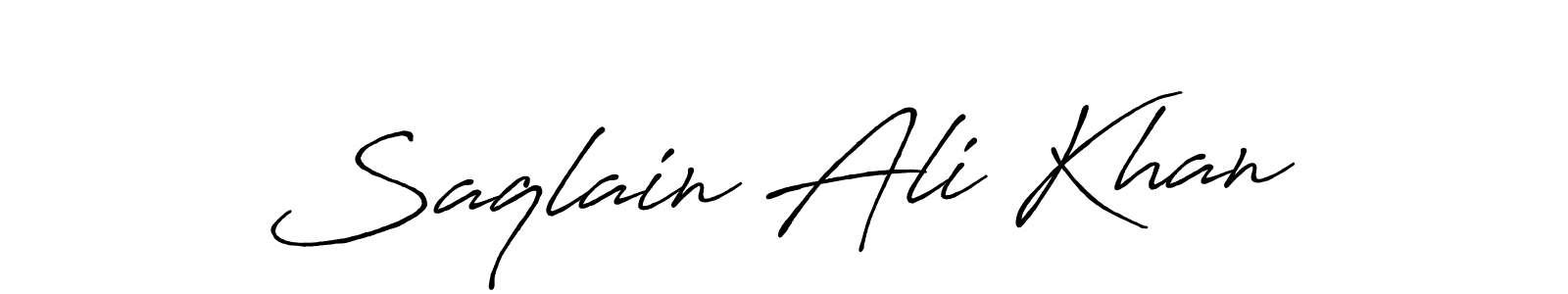 Also we have Saqlain Ali Khan name is the best signature style. Create professional handwritten signature collection using Antro_Vectra_Bolder autograph style. Saqlain Ali Khan signature style 7 images and pictures png