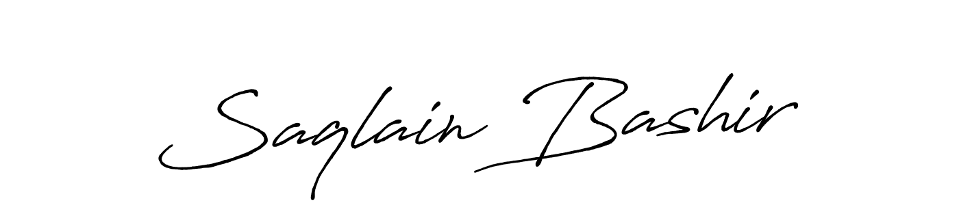 Make a beautiful signature design for name Saqlain Bashir. With this signature (Antro_Vectra_Bolder) style, you can create a handwritten signature for free. Saqlain Bashir signature style 7 images and pictures png