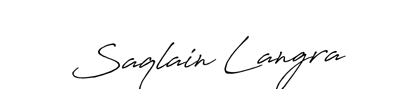 This is the best signature style for the Saqlain Langra name. Also you like these signature font (Antro_Vectra_Bolder). Mix name signature. Saqlain Langra signature style 7 images and pictures png