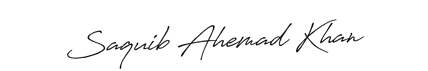 Create a beautiful signature design for name Saquib Ahemad Khan. With this signature (Antro_Vectra_Bolder) fonts, you can make a handwritten signature for free. Saquib Ahemad Khan signature style 7 images and pictures png