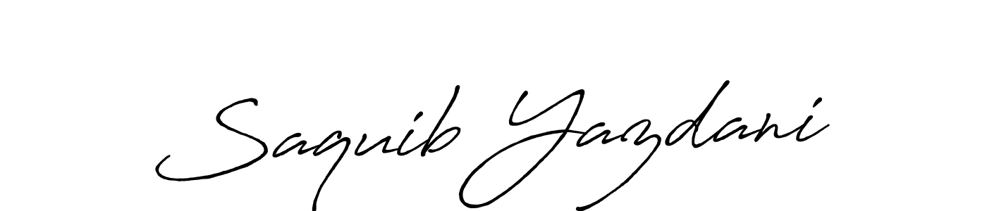 Create a beautiful signature design for name Saquib Yazdani. With this signature (Antro_Vectra_Bolder) fonts, you can make a handwritten signature for free. Saquib Yazdani signature style 7 images and pictures png