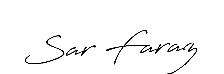 How to make Sar Faraz name signature. Use Antro_Vectra_Bolder style for creating short signs online. This is the latest handwritten sign. Sar Faraz signature style 7 images and pictures png