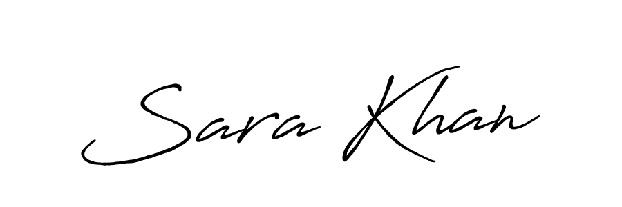 Make a beautiful signature design for name Sara Khan. With this signature (Antro_Vectra_Bolder) style, you can create a handwritten signature for free. Sara Khan signature style 7 images and pictures png