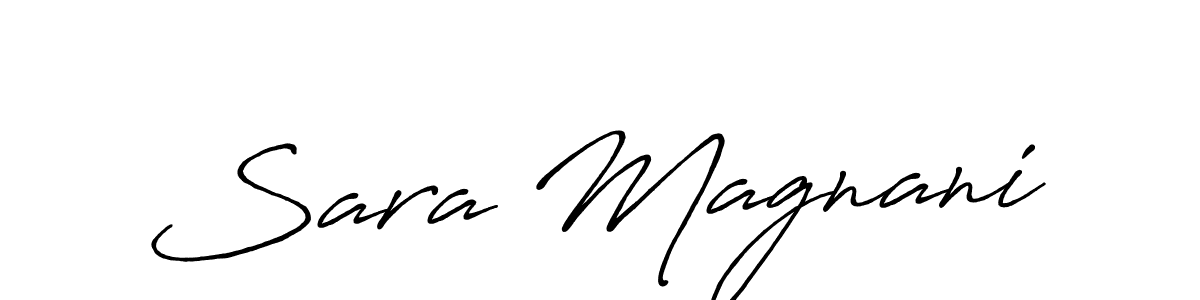 Sara Magnani stylish signature style. Best Handwritten Sign (Antro_Vectra_Bolder) for my name. Handwritten Signature Collection Ideas for my name Sara Magnani. Sara Magnani signature style 7 images and pictures png