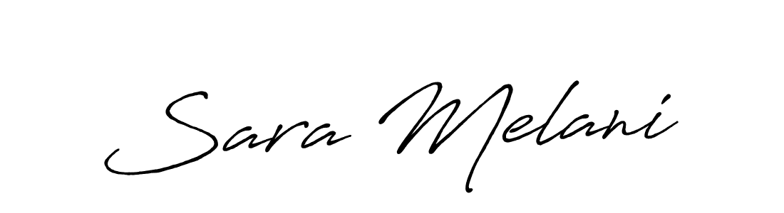 How to make Sara Melani name signature. Use Antro_Vectra_Bolder style for creating short signs online. This is the latest handwritten sign. Sara Melani signature style 7 images and pictures png
