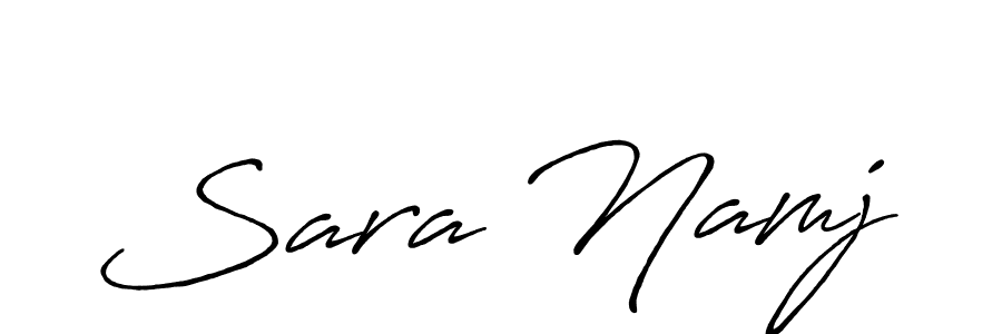 Sara Namj stylish signature style. Best Handwritten Sign (Antro_Vectra_Bolder) for my name. Handwritten Signature Collection Ideas for my name Sara Namj. Sara Namj signature style 7 images and pictures png