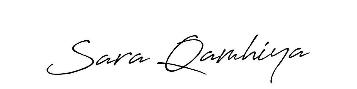 How to make Sara Qamhiya name signature. Use Antro_Vectra_Bolder style for creating short signs online. This is the latest handwritten sign. Sara Qamhiya signature style 7 images and pictures png