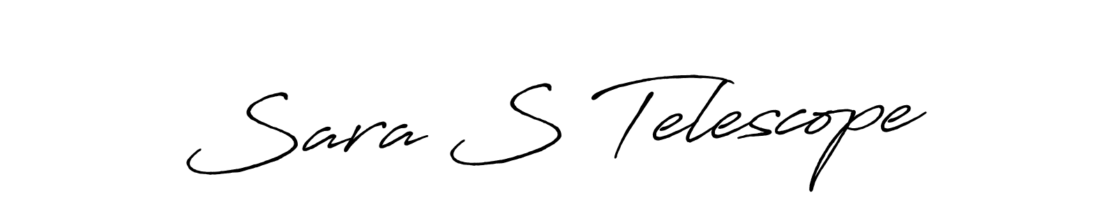 Make a beautiful signature design for name Sara S Telescope. With this signature (Antro_Vectra_Bolder) style, you can create a handwritten signature for free. Sara S Telescope signature style 7 images and pictures png