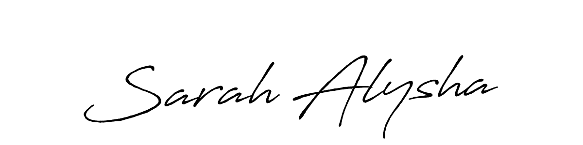 Make a beautiful signature design for name Sarah Alysha. With this signature (Antro_Vectra_Bolder) style, you can create a handwritten signature for free. Sarah Alysha signature style 7 images and pictures png