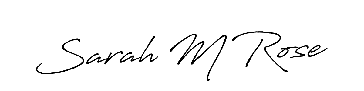 Create a beautiful signature design for name Sarah M Rose. With this signature (Antro_Vectra_Bolder) fonts, you can make a handwritten signature for free. Sarah M Rose signature style 7 images and pictures png