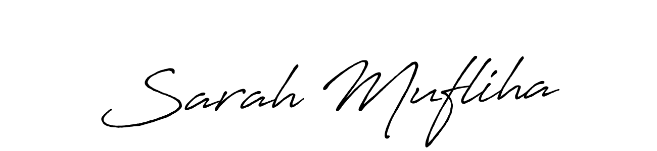 Use a signature maker to create a handwritten signature online. With this signature software, you can design (Antro_Vectra_Bolder) your own signature for name Sarah Mufliha. Sarah Mufliha signature style 7 images and pictures png