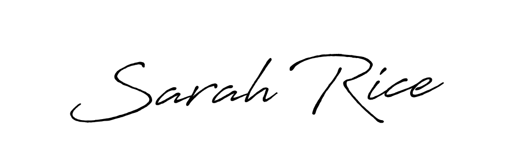 Sarah Rice stylish signature style. Best Handwritten Sign (Antro_Vectra_Bolder) for my name. Handwritten Signature Collection Ideas for my name Sarah Rice. Sarah Rice signature style 7 images and pictures png