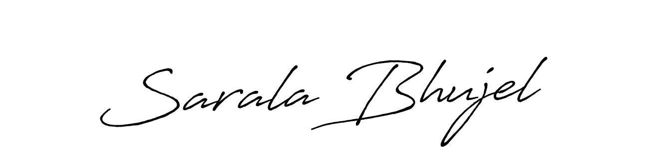 This is the best signature style for the Sarala Bhujel name. Also you like these signature font (Antro_Vectra_Bolder). Mix name signature. Sarala Bhujel signature style 7 images and pictures png