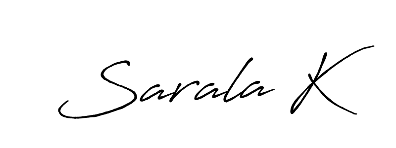 if you are searching for the best signature style for your name Sarala K. so please give up your signature search. here we have designed multiple signature styles  using Antro_Vectra_Bolder. Sarala K signature style 7 images and pictures png
