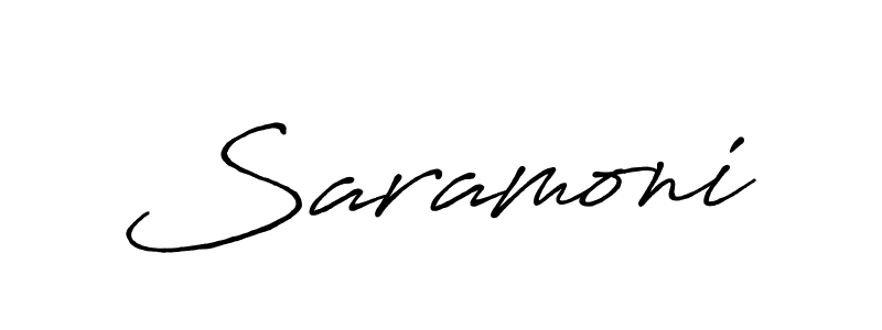 How to make Saramoni name signature. Use Antro_Vectra_Bolder style for creating short signs online. This is the latest handwritten sign. Saramoni signature style 7 images and pictures png