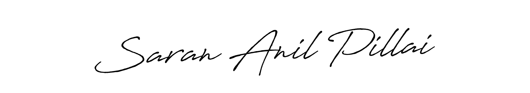 Make a beautiful signature design for name Saran Anil Pillai. With this signature (Antro_Vectra_Bolder) style, you can create a handwritten signature for free. Saran Anil Pillai signature style 7 images and pictures png