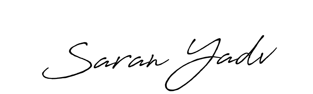 Create a beautiful signature design for name Saran Yadv. With this signature (Antro_Vectra_Bolder) fonts, you can make a handwritten signature for free. Saran Yadv signature style 7 images and pictures png