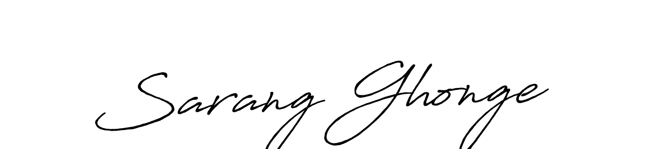 Create a beautiful signature design for name Sarang Ghonge. With this signature (Antro_Vectra_Bolder) fonts, you can make a handwritten signature for free. Sarang Ghonge signature style 7 images and pictures png