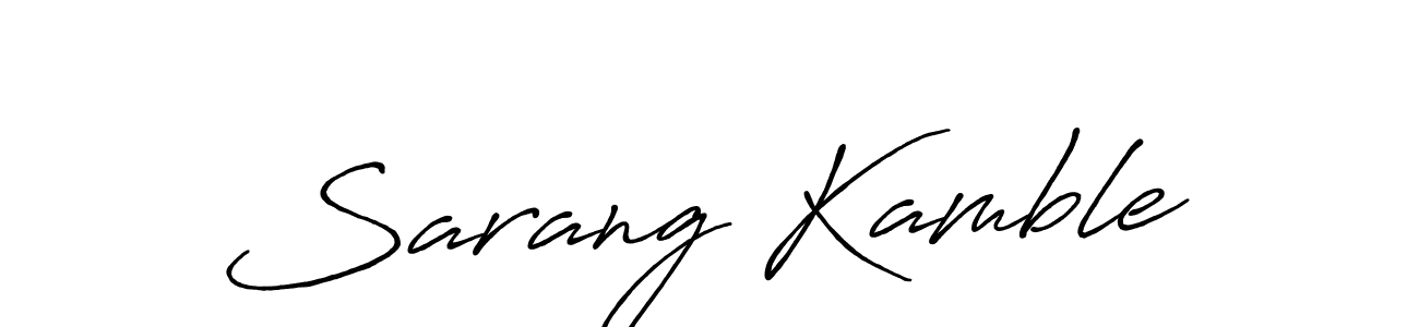 Make a beautiful signature design for name Sarang Kamble. With this signature (Antro_Vectra_Bolder) style, you can create a handwritten signature for free. Sarang Kamble signature style 7 images and pictures png