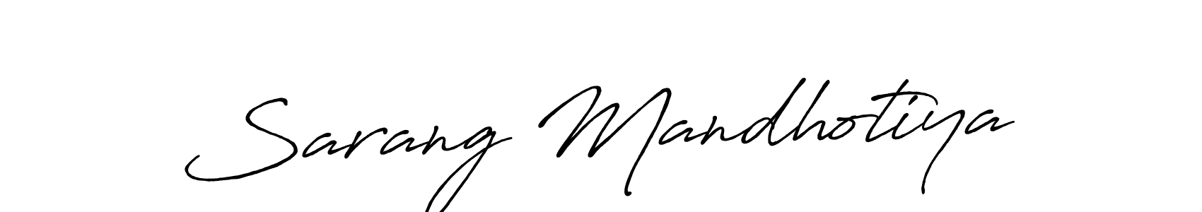 The best way (Antro_Vectra_Bolder) to make a short signature is to pick only two or three words in your name. The name Sarang Mandhotiya include a total of six letters. For converting this name. Sarang Mandhotiya signature style 7 images and pictures png