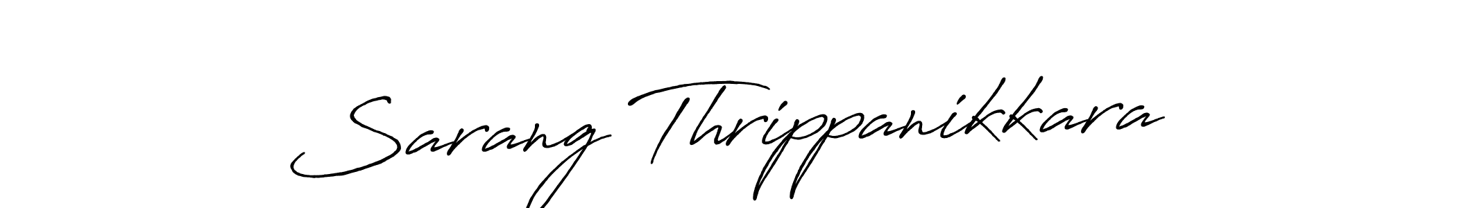 This is the best signature style for the Sarang Thrippanikkara name. Also you like these signature font (Antro_Vectra_Bolder). Mix name signature. Sarang Thrippanikkara signature style 7 images and pictures png