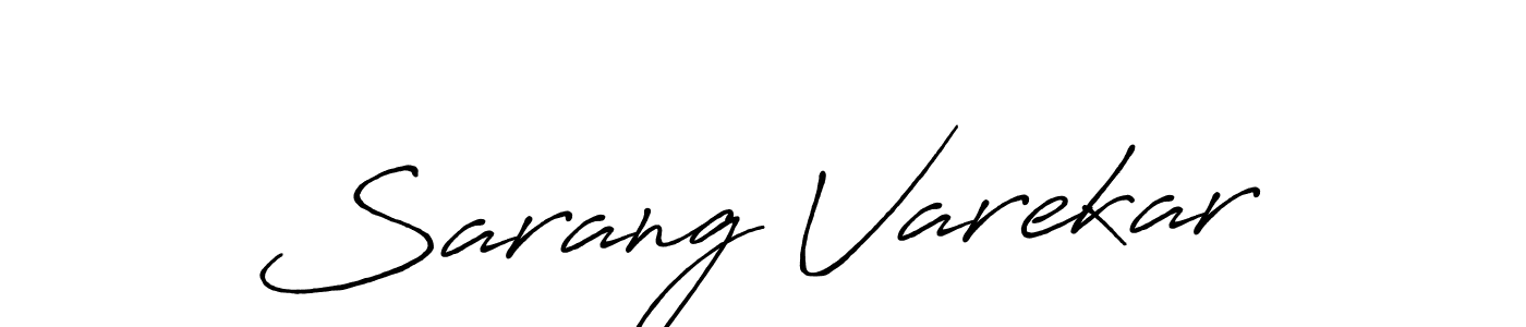 The best way (Antro_Vectra_Bolder) to make a short signature is to pick only two or three words in your name. The name Sarang Varekar include a total of six letters. For converting this name. Sarang Varekar signature style 7 images and pictures png