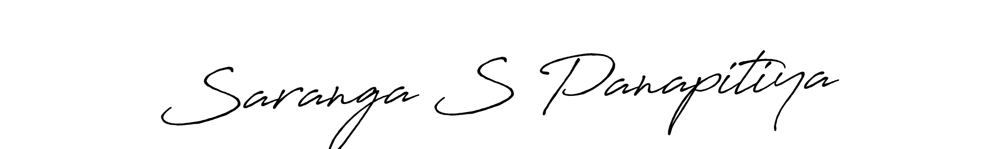 Antro_Vectra_Bolder is a professional signature style that is perfect for those who want to add a touch of class to their signature. It is also a great choice for those who want to make their signature more unique. Get Saranga S Panapitiya name to fancy signature for free. Saranga S Panapitiya signature style 7 images and pictures png