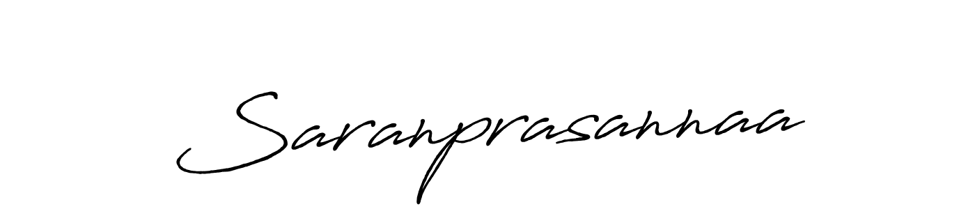 Make a beautiful signature design for name Saranprasannaa. With this signature (Antro_Vectra_Bolder) style, you can create a handwritten signature for free. Saranprasannaa signature style 7 images and pictures png