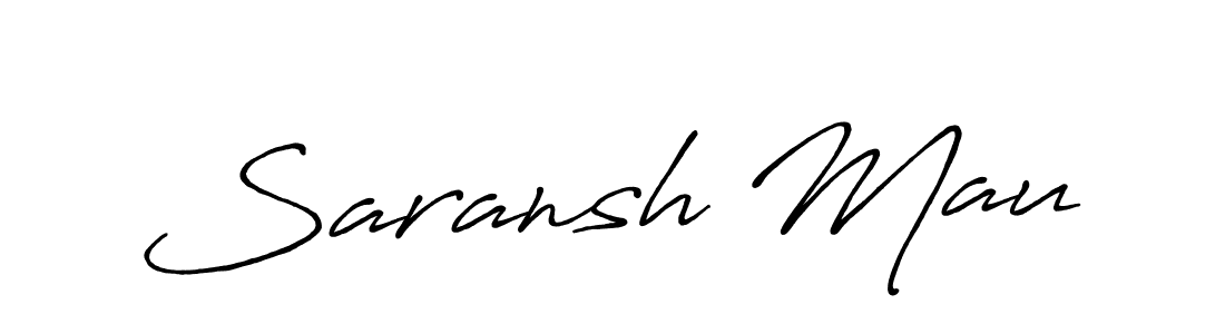 Create a beautiful signature design for name Saransh Mau. With this signature (Antro_Vectra_Bolder) fonts, you can make a handwritten signature for free. Saransh Mau signature style 7 images and pictures png