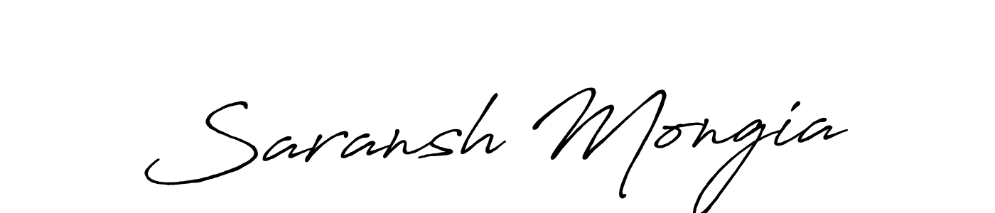 Design your own signature with our free online signature maker. With this signature software, you can create a handwritten (Antro_Vectra_Bolder) signature for name Saransh Mongia. Saransh Mongia signature style 7 images and pictures png