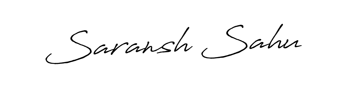How to make Saransh Sahu name signature. Use Antro_Vectra_Bolder style for creating short signs online. This is the latest handwritten sign. Saransh Sahu signature style 7 images and pictures png